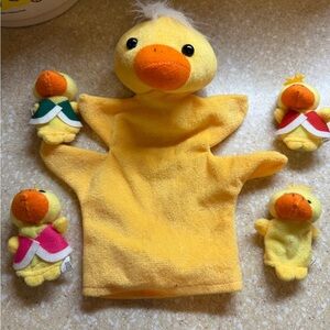 Yellow Duck Puppet Set Ducky Finger Puppets set of 5